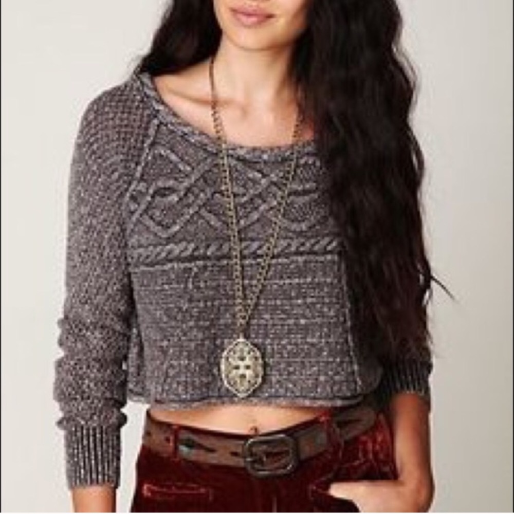 Cropped free people sweater